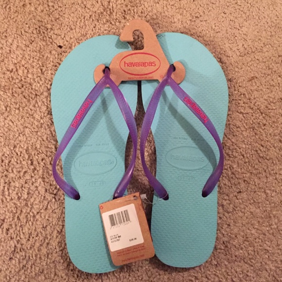 Havaianas ice blue flip flops