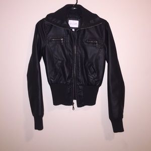 Black faux leather jacket