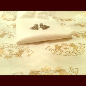 Juicy Couture silver angel wing earrings