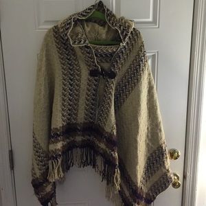 Free People Hooded Poncho