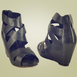 Dolce Vita "Pela" strappy wedges w/ back zip