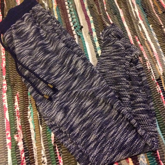 Blue and white sweat pants