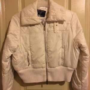 White woman's rain jacket no hood