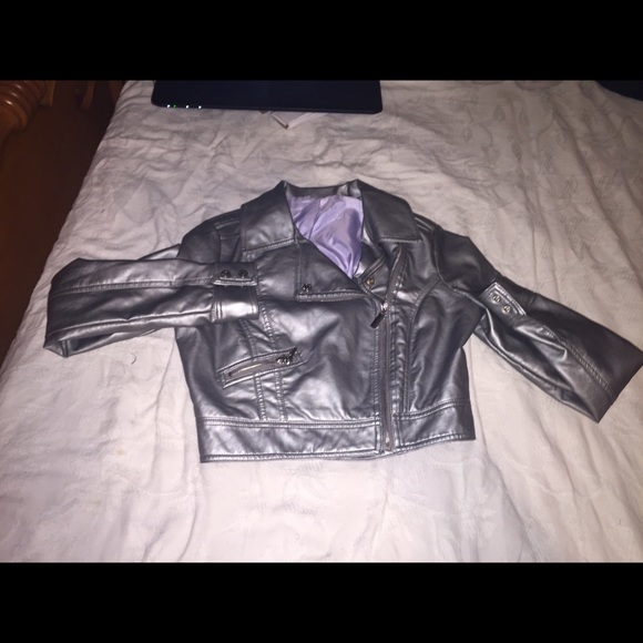 Baby phat collection item silver leather jacket