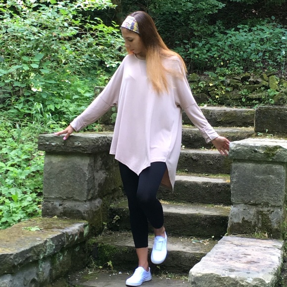 Taupe Asymmetrical T Shirt Tunic - Picture 3 of 4