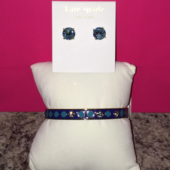 Take 35% Off 🍁Kate Spade ♠️ Blue Gumdrop Earrings - Picture 2 of 2
