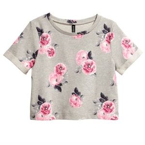 Floral Cropped Sweater