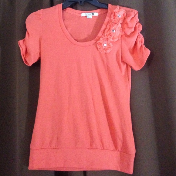 Forever 21 orange flower shirt