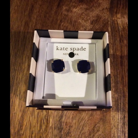 kate spade Jewelry - NWT Kate Spade black/deep navy studs.