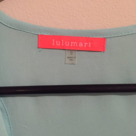 Light blue top with pink Aztec sequin detail - Picture 3 of 4