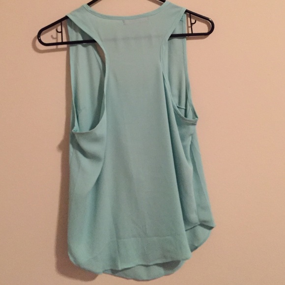 Light blue top with pink Aztec sequin detail - Picture 4 of 4