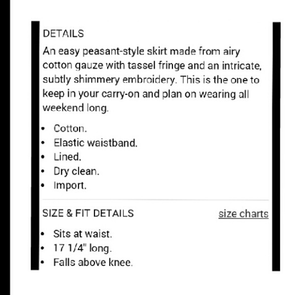 💕 Host Pick XS J Crew Peasant Tassel Skirt NWT - Picture 4 of 4