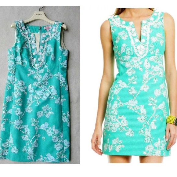 Lilly Pulitzer Green Lagoon Birds & Bees Dress 2 - Picture 1 of 3