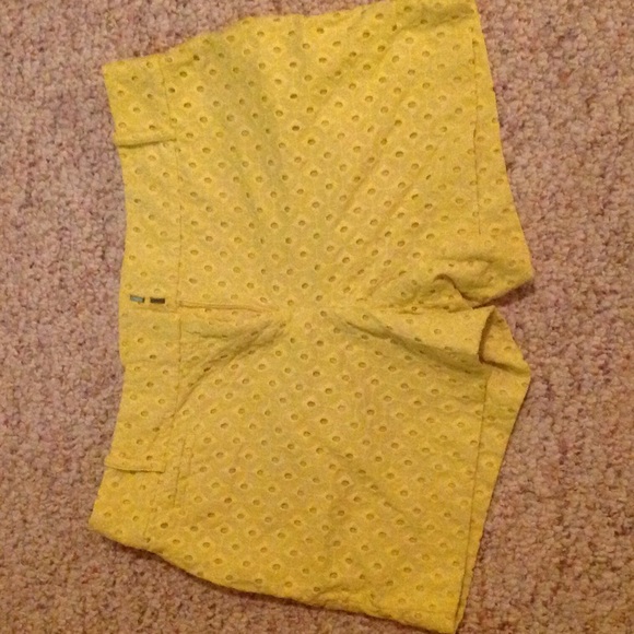Yellow eyelet loft shorts