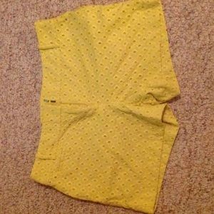Yellow eyelet loft shorts