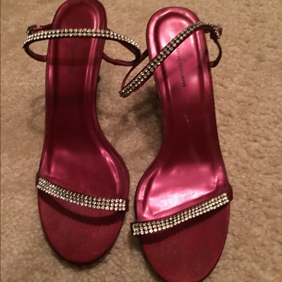 Burgundy Rhinestone shoe