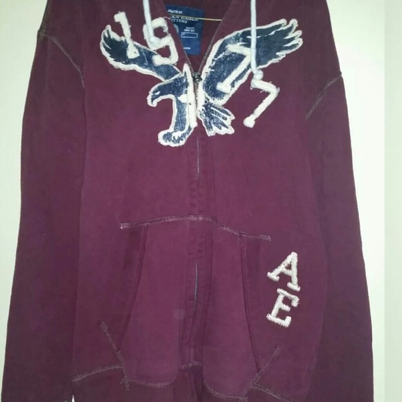 MENS american eagle red zip up hoodie