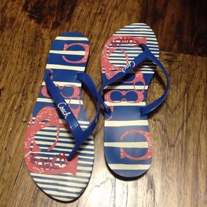 Pink/Blue Coach Flip-Flops