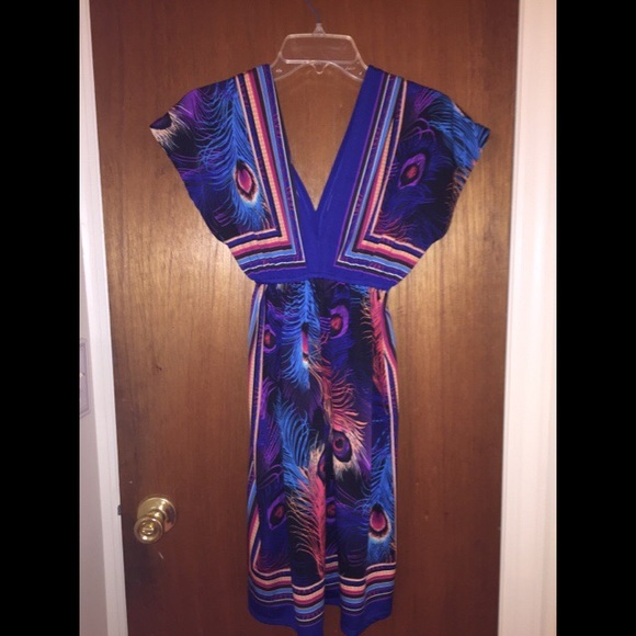 Peacock feather dress