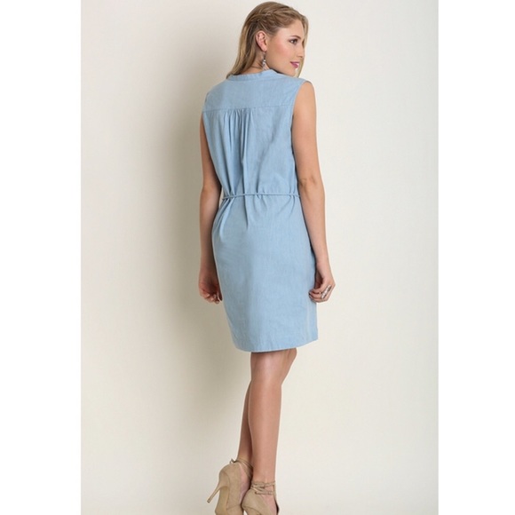 Last One! Chambray  Dress - Picture 3 of 4