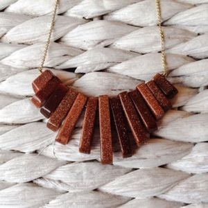 Sale Jewelry Goldstone Bib Necklace 14k Gold Chain