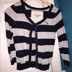 Navy and light grey Abercrombie and Fitch Cardigan