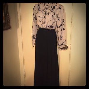 Vintage black wool pleated skirt