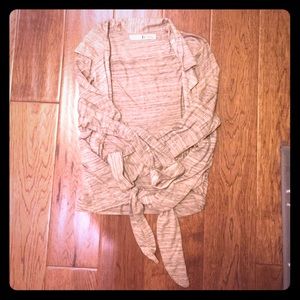 Tan Cardigan Wrap by Fluxus