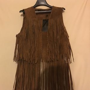 Suede Fringe Vest