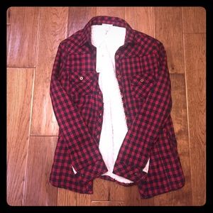 NWT Flannel Jacket lined with Fleece Jacket by dRA