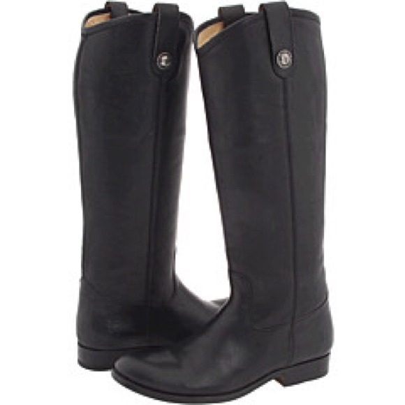 Black Melissa button frye boots