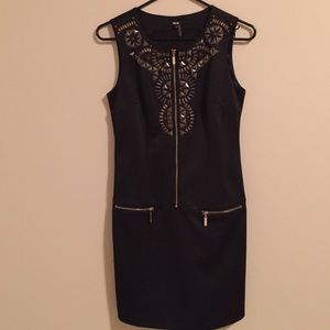 Black dress with gold and graphite detail