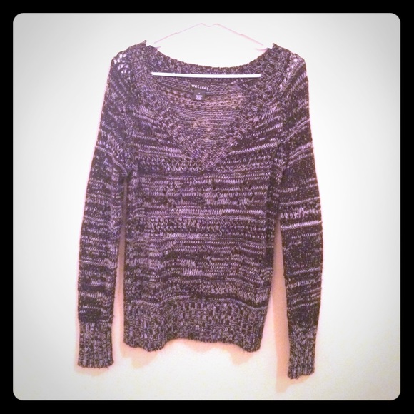 Black and white knit sweater