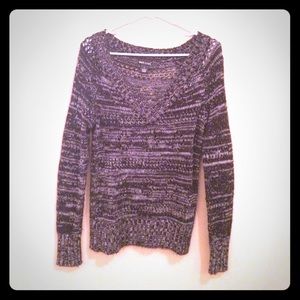 Black and white knit sweater