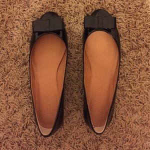 J.Crew Harper Bow Flats - Black Patent Leather