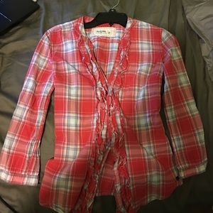 Youth large plaid button down shirt