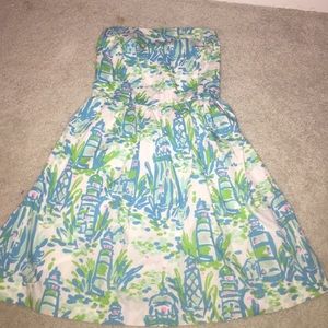 Lilly Pulitzer high beams strapless dress!