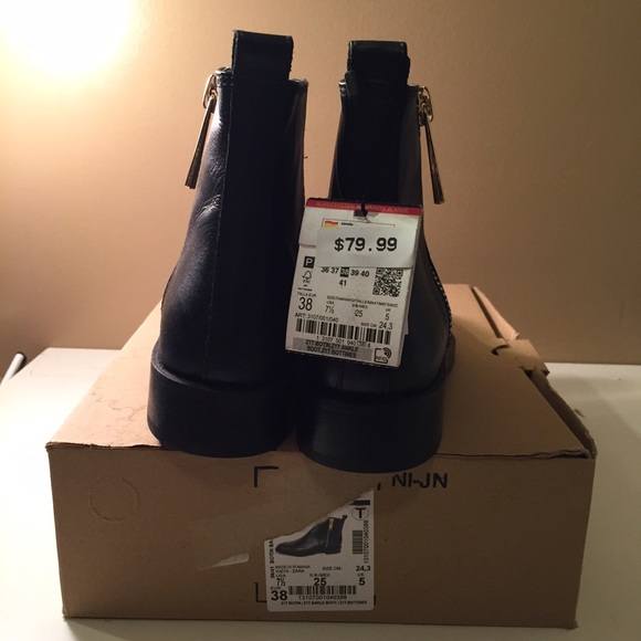 Zara authentic leather ankle boots