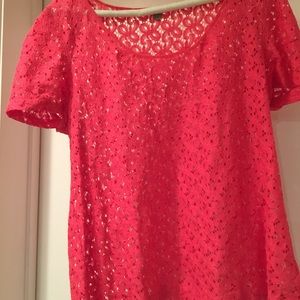 Fossil lace short sleeve top