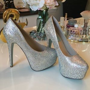 Betsey Johnson "Blue" Heels with Swarovski Crystal