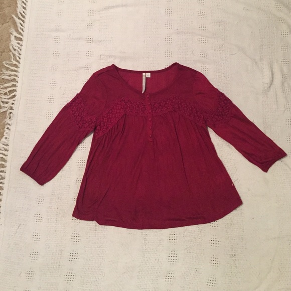 Lauren Conrad Red Button Blouse - Picture 2 of 2