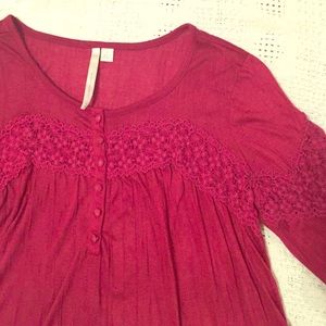 Lauren Conrad Red Button Blouse