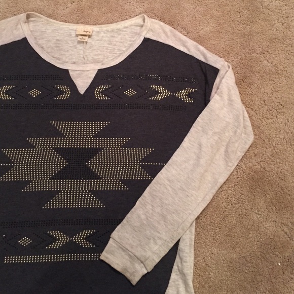Daytrip Studded Aztec Long Sleeve Shirt - Picture 1 of 4