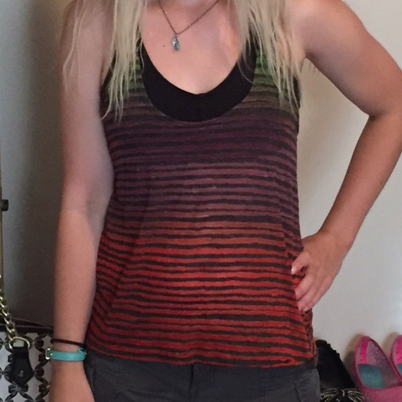 Multi-color striped tank top