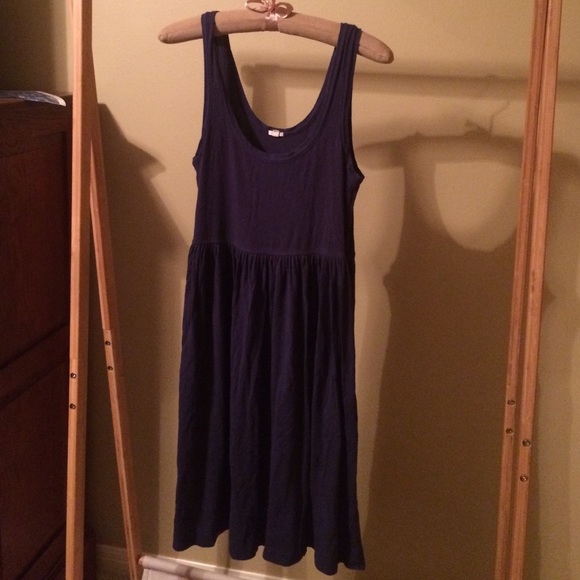 J Crew SUPER soft sleeveless Navy Scoopneck Dress