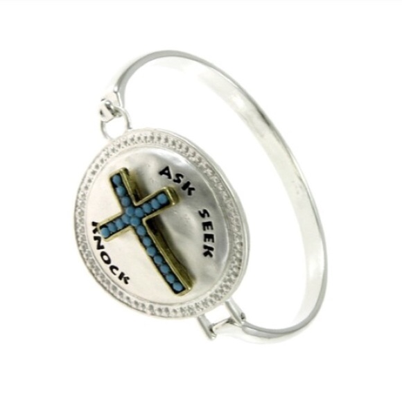 Last 1 New  Ask . Seek . Knock . Cross Bracelet - Picture 3 of 3