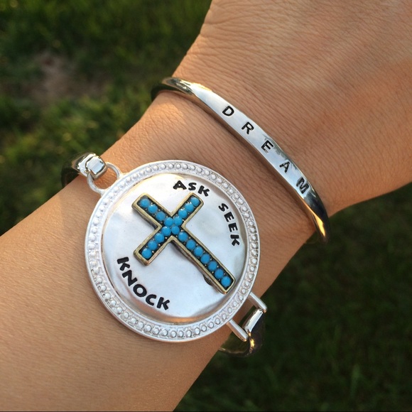 Last 1 New  Ask . Seek . Knock . Cross Bracelet - Picture 2 of 3