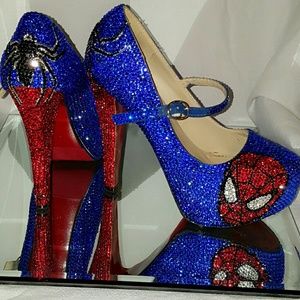 Spiderman Heels Marvel Comics Bling Crystals heels