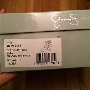 Jessica Simpson gold strappy shoes