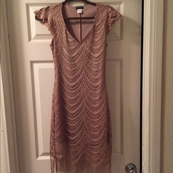 Venus Dresses - Metallic Crochet Dress Venus Dresses - Metallic Crochet Dress